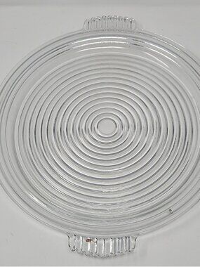 Vintage 1938 Art Deco LG Serving Platter Clear Manhattan Glass Anchor Hocking 16